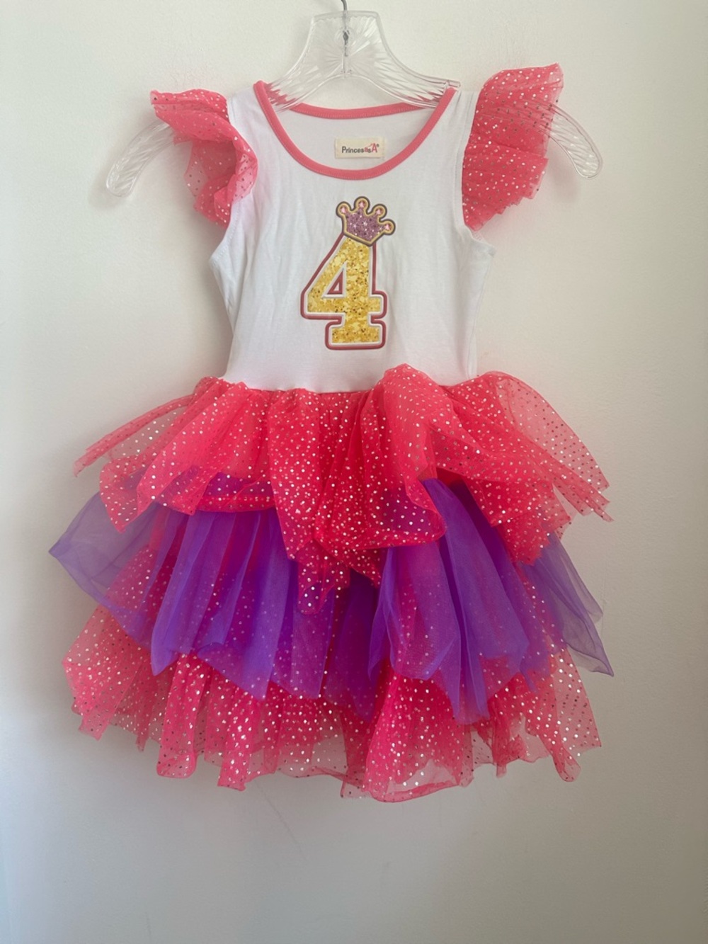Princess 4th Birthday Pink & Purple Tulle Tutu Dress